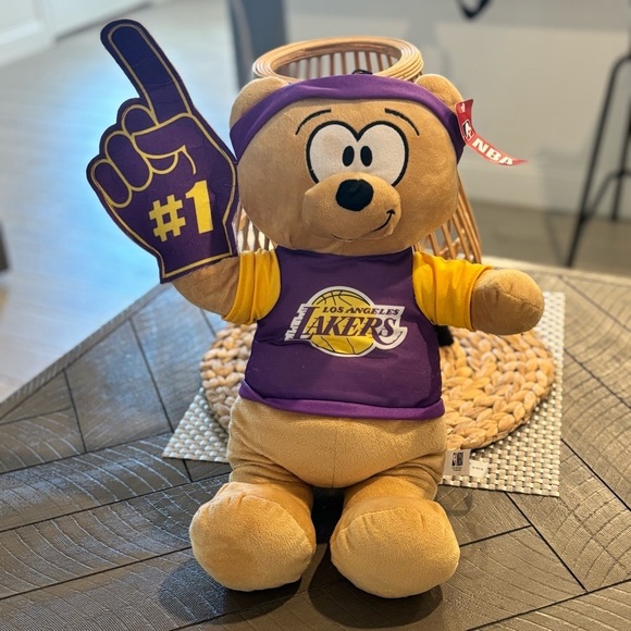 NBA Lakers Plush Bear with Purple and Yellow - Picture 2 of 4